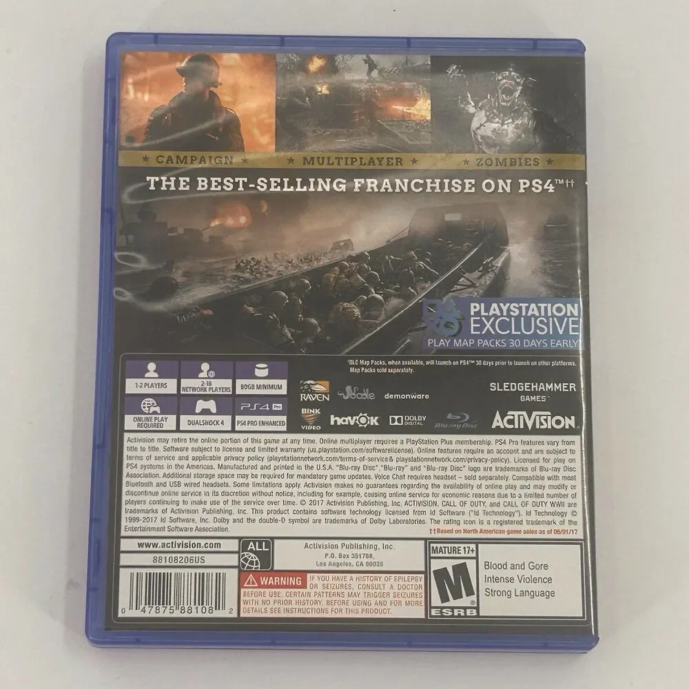 Call of Duty WWII PS4 PlayStation 4 Tested Working Complete Fast Shipping